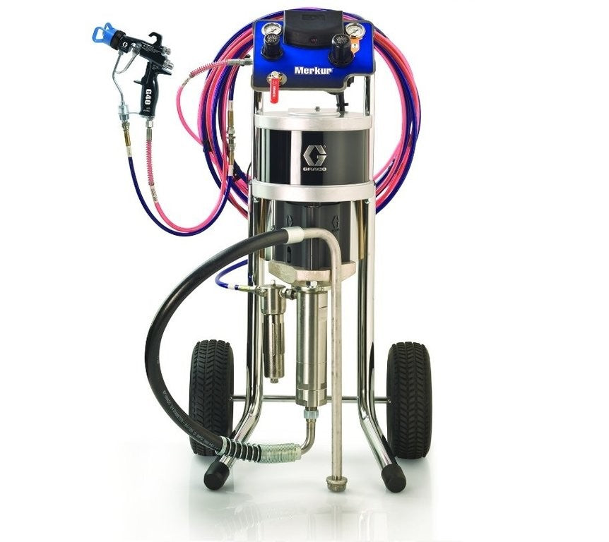 Pompe air assisté Graco Merkur AA 23:1 sur chariot G23C09 avec pistolet G40