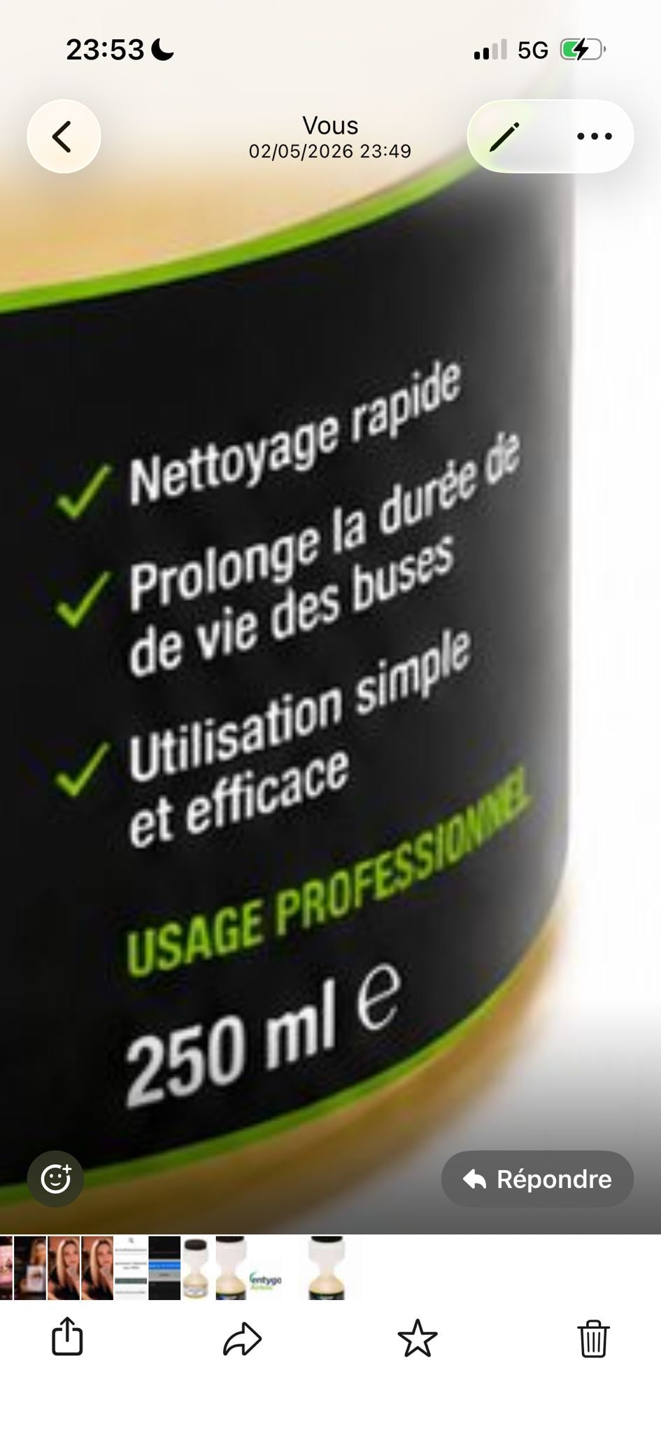 Nettoyant buses airless Ventyclean 250 ml, vue de détail