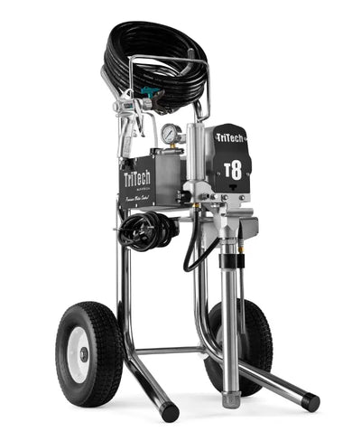Pompe Airless TriTech T8 sur Chariot — 226 bars · 3,42 L/min