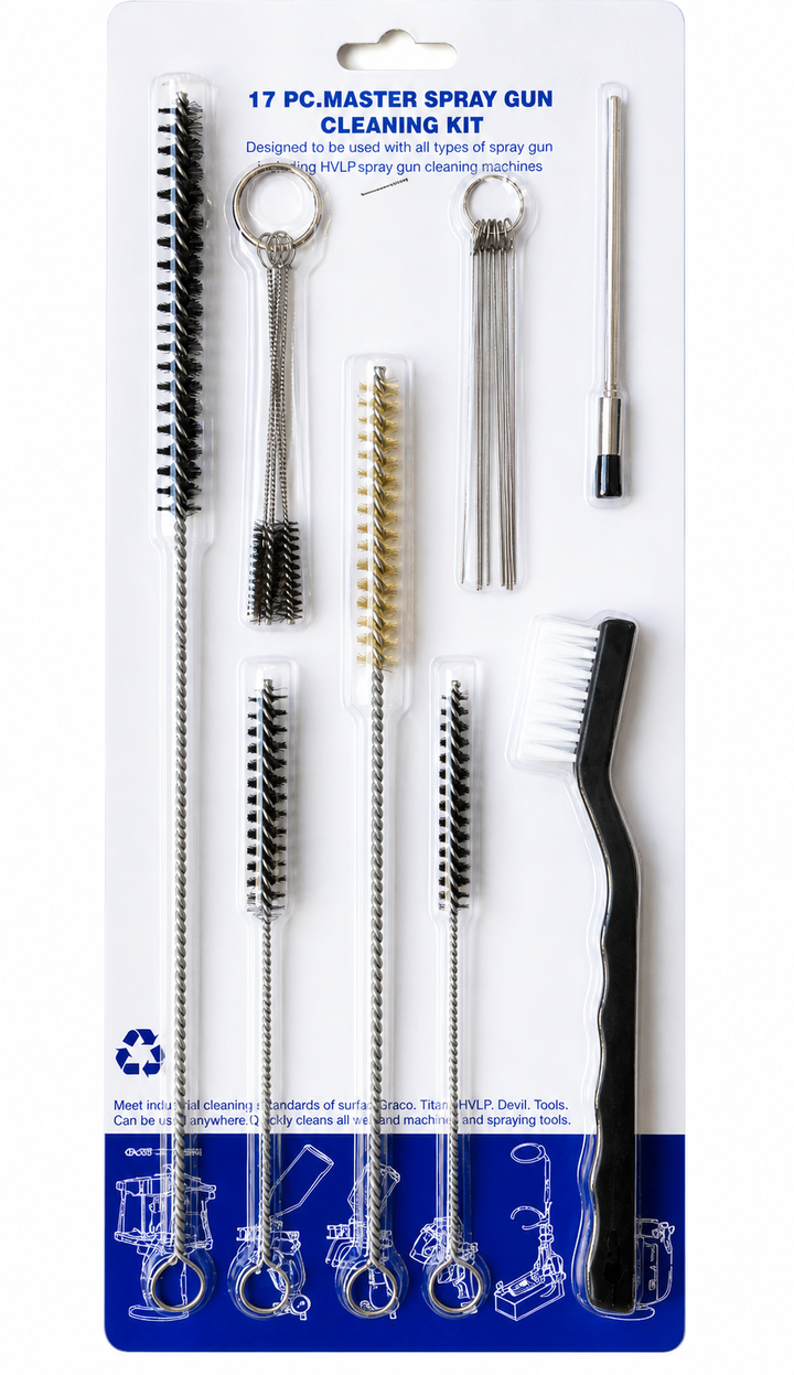 Kit de nettoyage airless 17 pièces, brosses et écouvillons pro